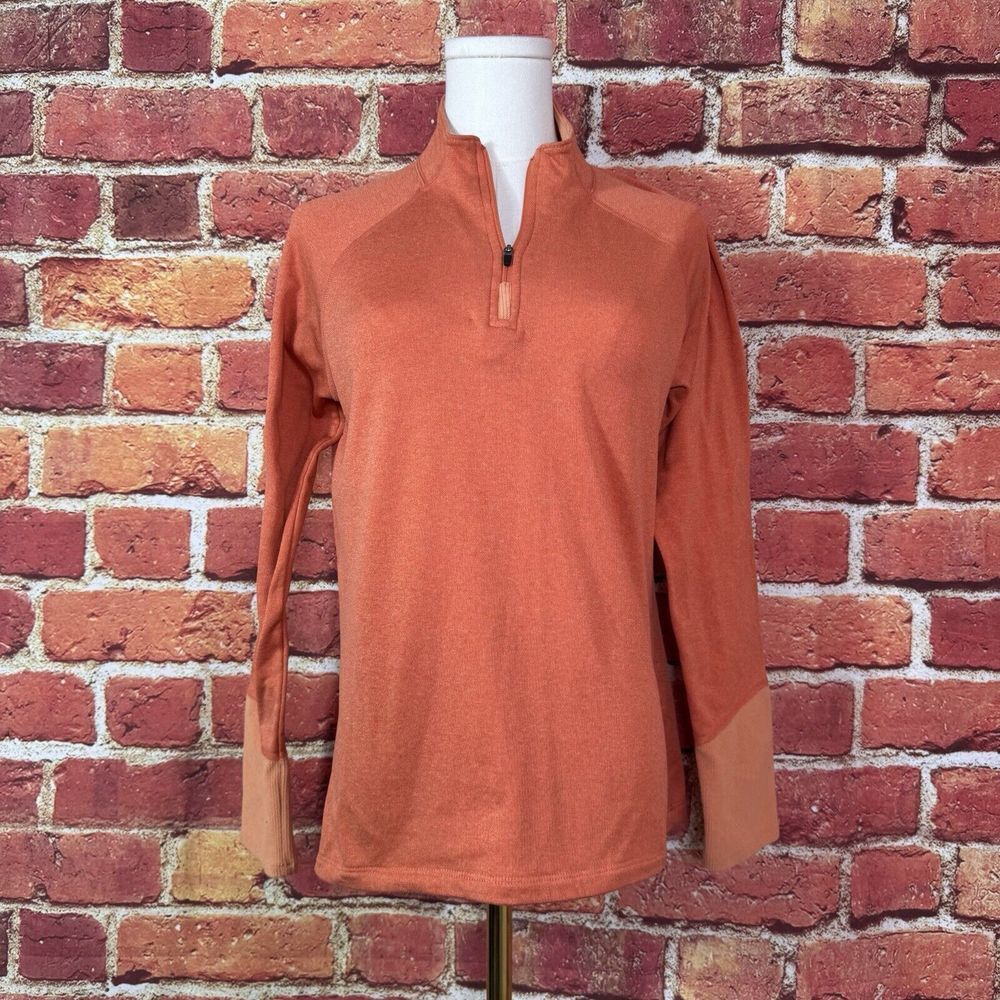 The‎ North Face Women's Medium Pullover Orange Microfiber Quarter Zip Vapor Wick
